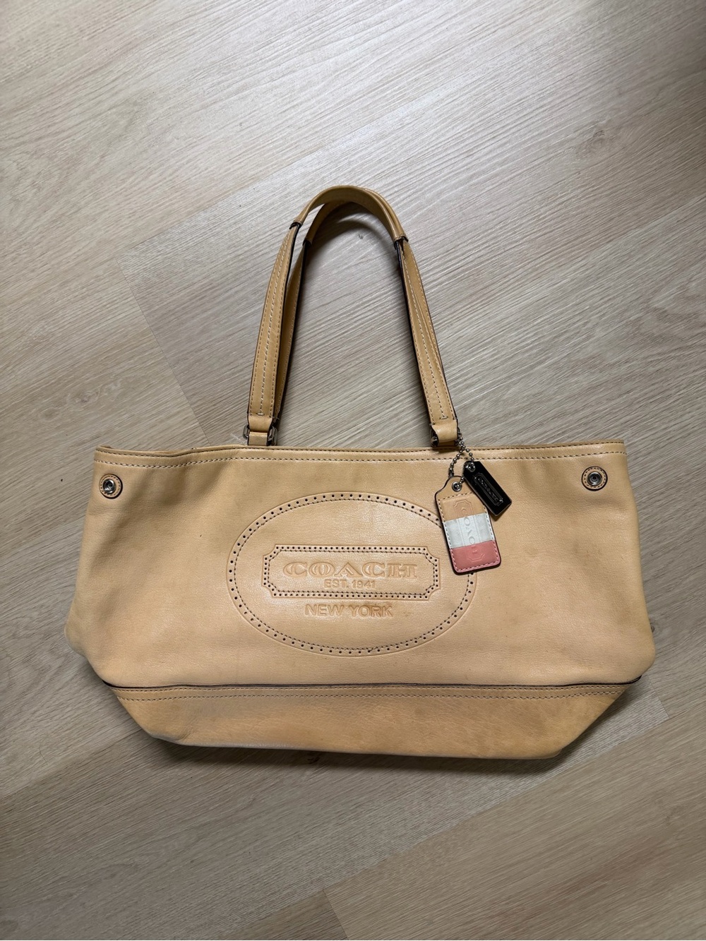 COACH Tan Leather Tote Bag